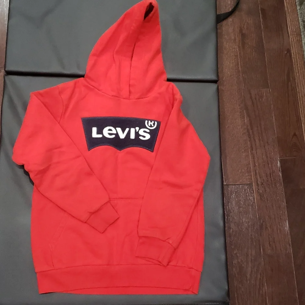 Levi's sweatshirt boys bright red orange shade Large
